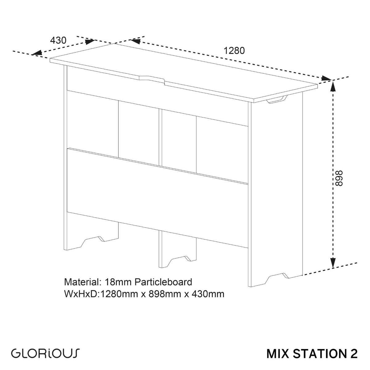 Glorious Mix Station 2 DJ Table - Black image 1