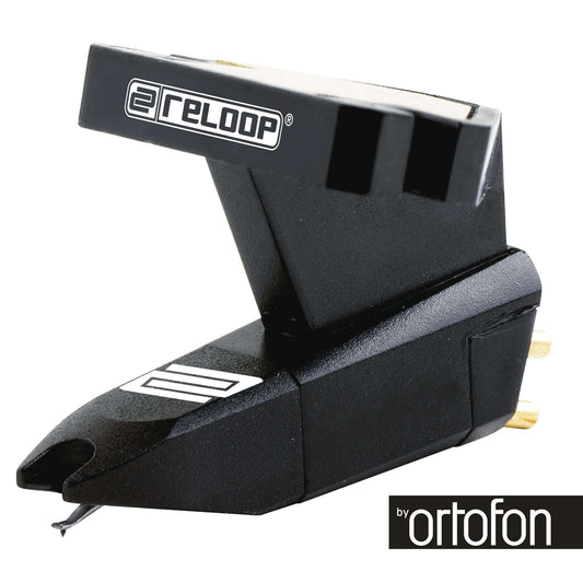 Reloop OM Cartridge Black Headshell Mounted image 0