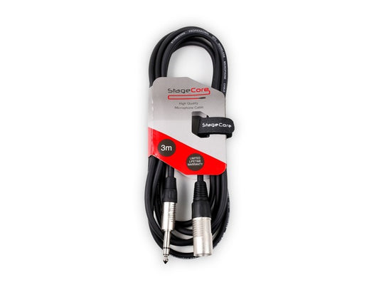 Stagecore CORE 163 Male XLR - 6.35mm Stereo Jack Plug 3M Length image 0