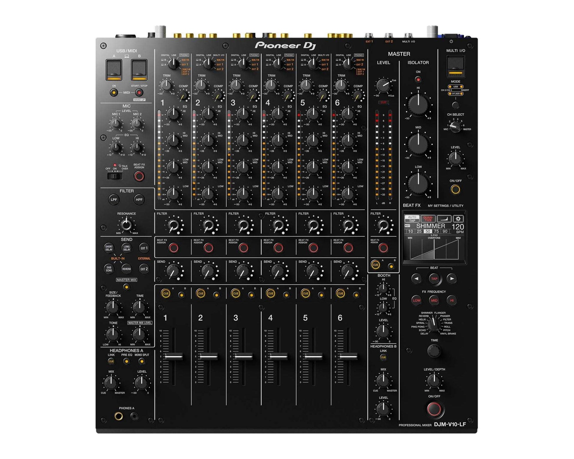 Pioneer DJ DJM V10-LF 6Ch Pro DJ Mixer Long Faders and Optimised Curves image 0